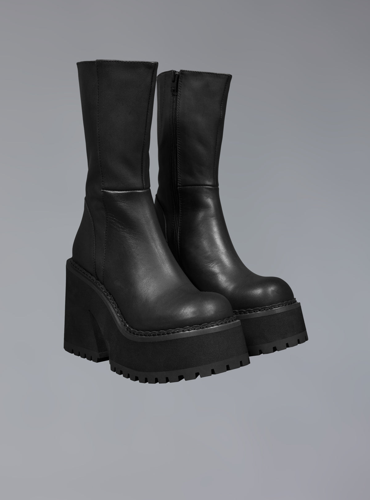 Black Leather Platform Boot - UNIF Shoes