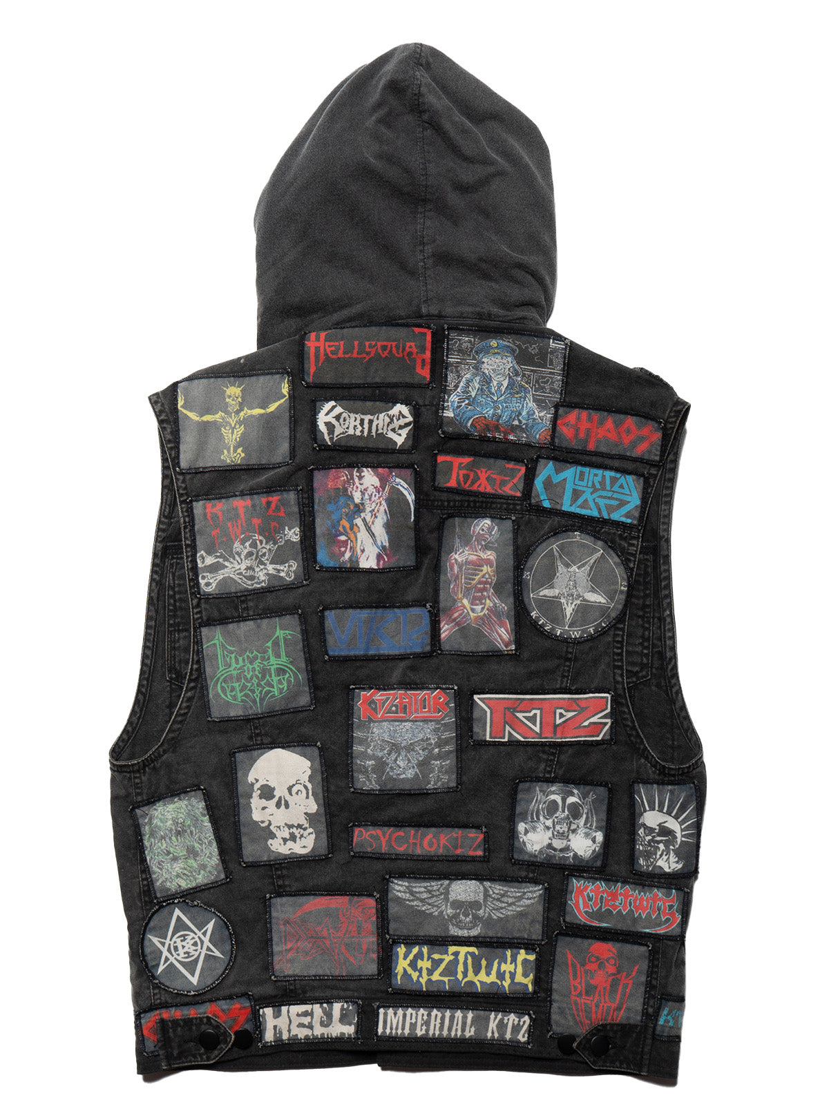 Vintage KTZ Crust Denim Vest With Hood - UNIF Vintage