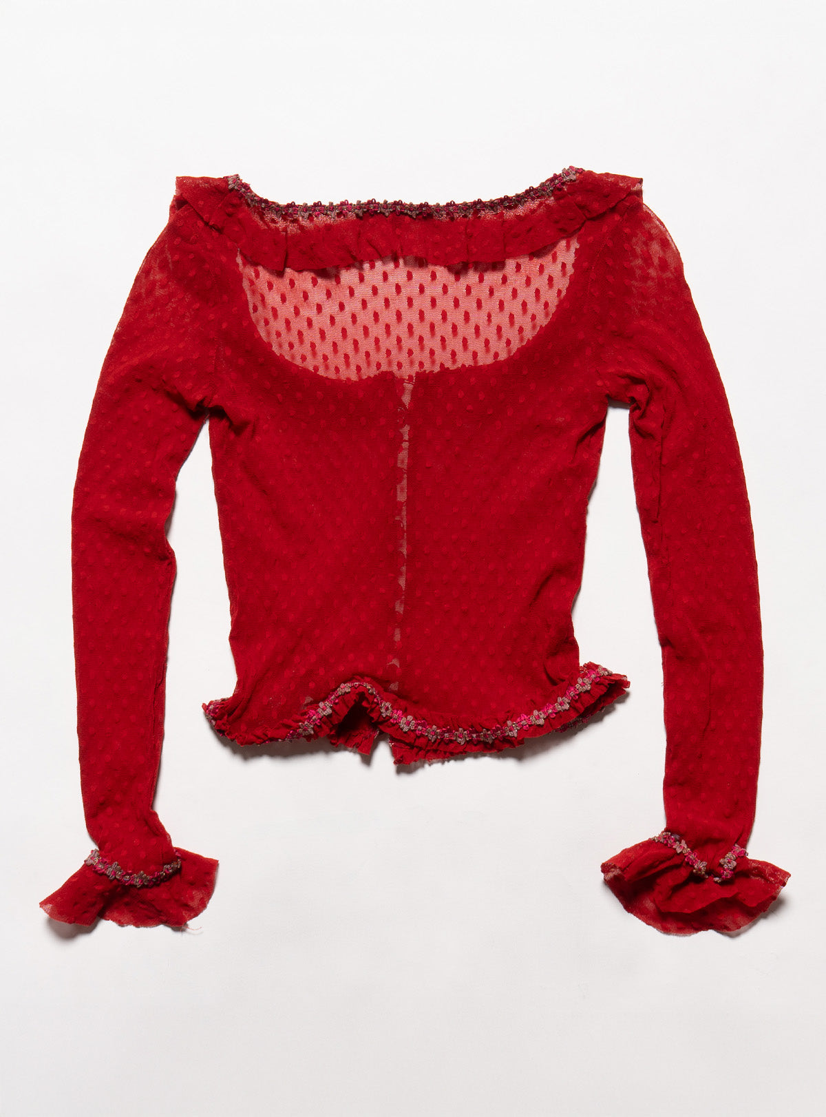 Vintage Betsy Johnson Red Mesh Scoop Neck Top - UNIF Vintage