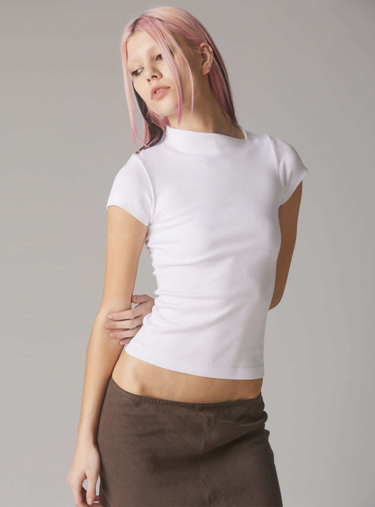 Rib Asymmetrical Cap Sleeve - UNIF Clothing|New Arrivals