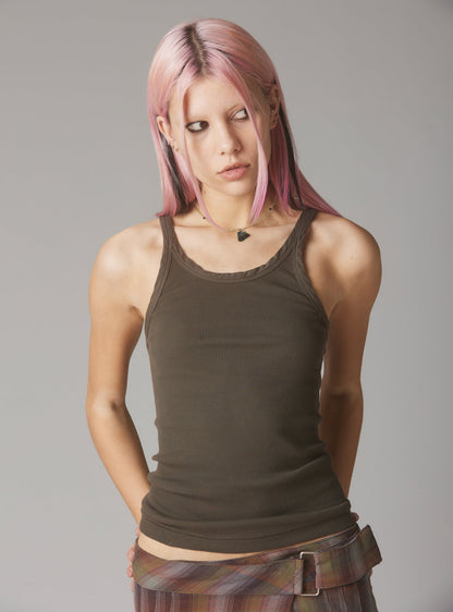 Staple Rib Tank Charcoal - UNIF Clothing|New Arrivals