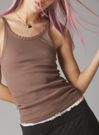 Staple Rib Tank Mauve - UNIF Clothing|New Arrivals