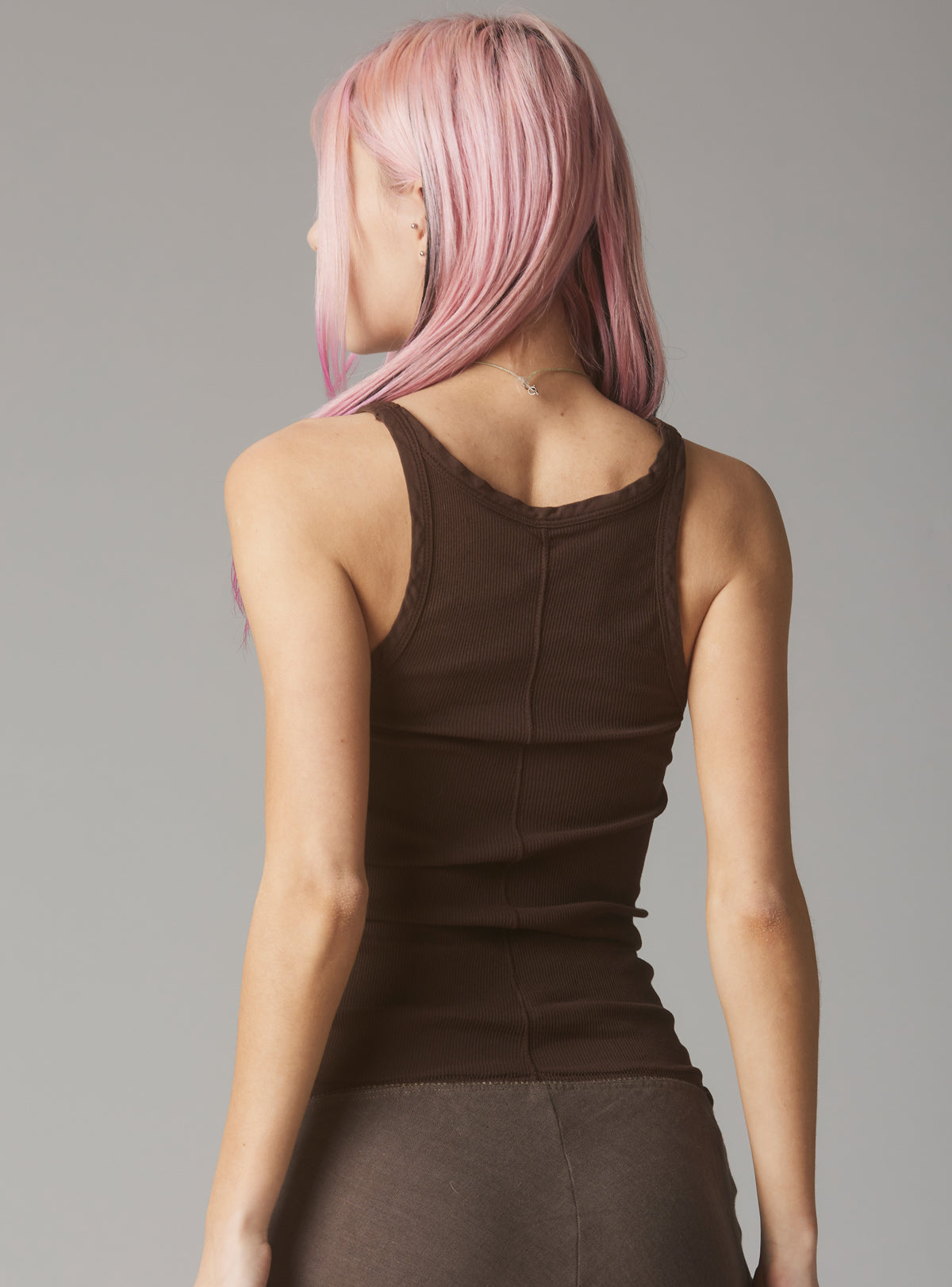 Staple Rib Tank Dark Brown - UNIF Clothing|New Arrivals