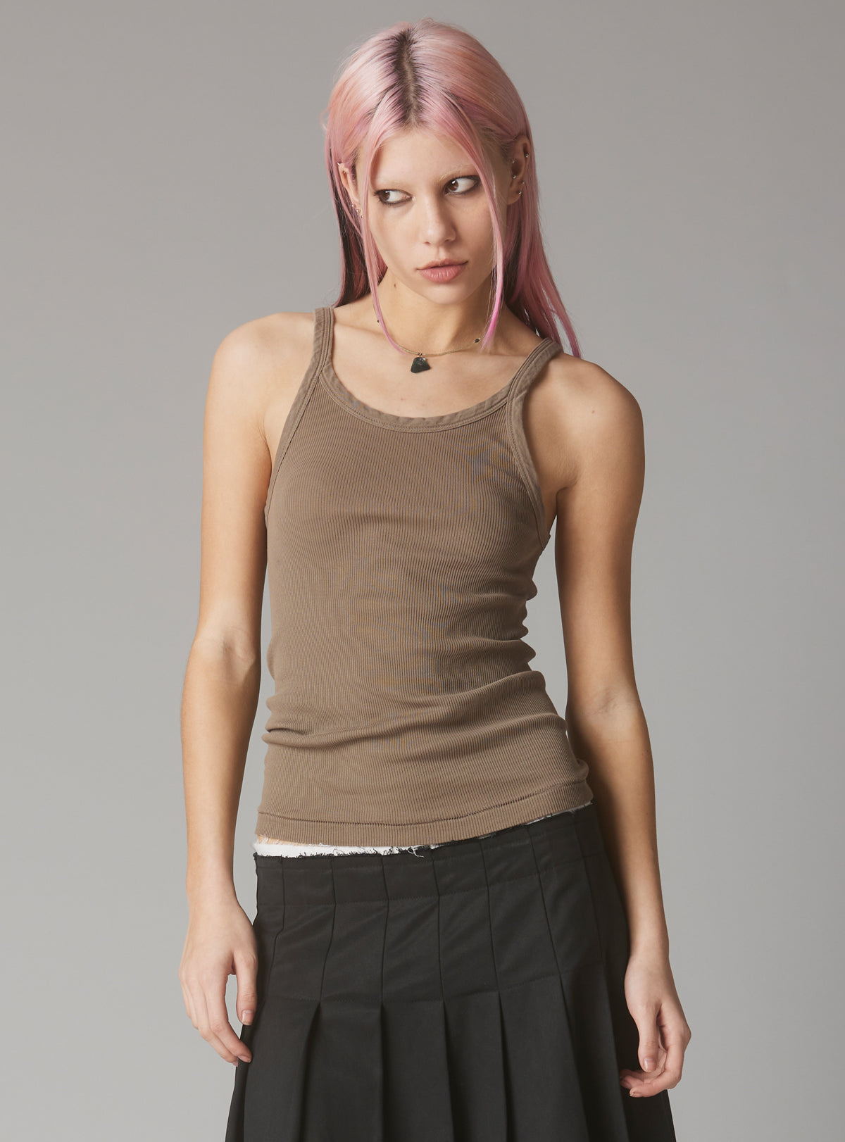 Staple Rib Tank Concrete - UNIF Clothing|New Arrivals
