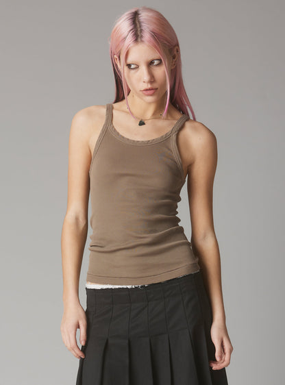 Staple Rib Tank Concrete - UNIF Clothing|New Arrivals