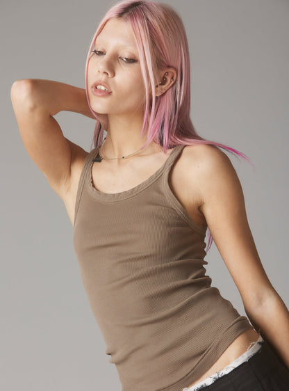 Staple Rib Tank Concrete - UNIF Clothing|New Arrivals