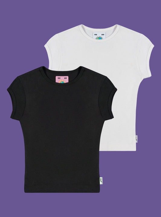 Cap Sleeve Baby Tee Two-Pack - UNIF Clothing|Tees