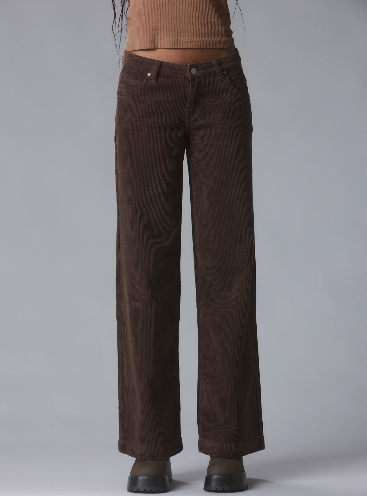 Wide Leg Corduroy Pants In Brown - UNIF Clothing
