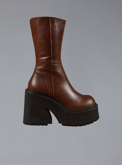 Brown Leather Platform Boot - UNIF Shoes