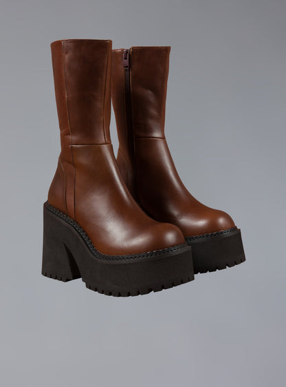 Brown Leather Platform Boot - UNIF Shoes