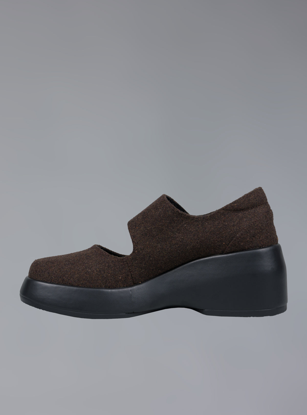 Felt Platform Sandal In Brown - UNIF Shoes|New Arrivals