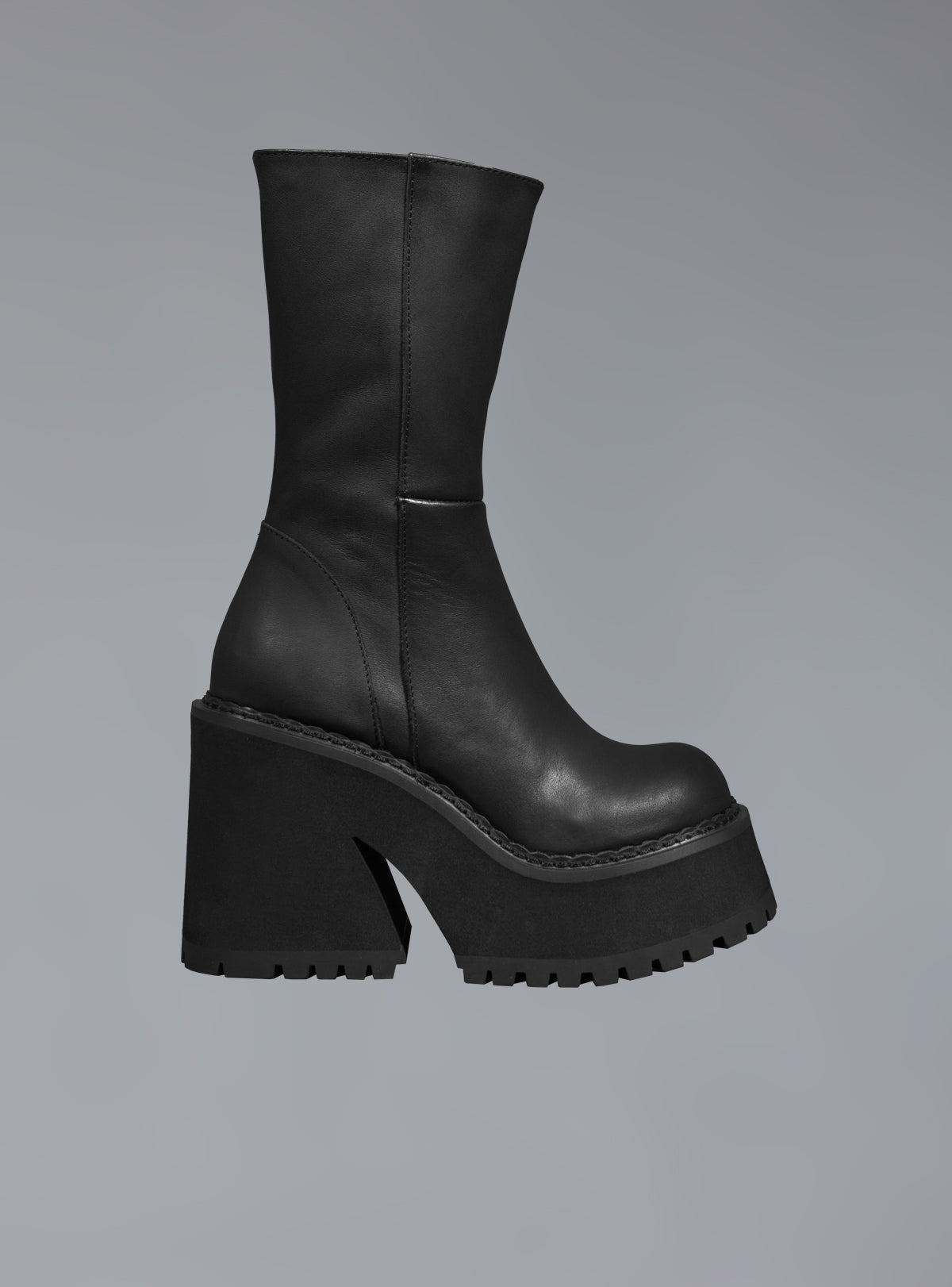 Black Leather Platform Boot - UNIF Shoes
