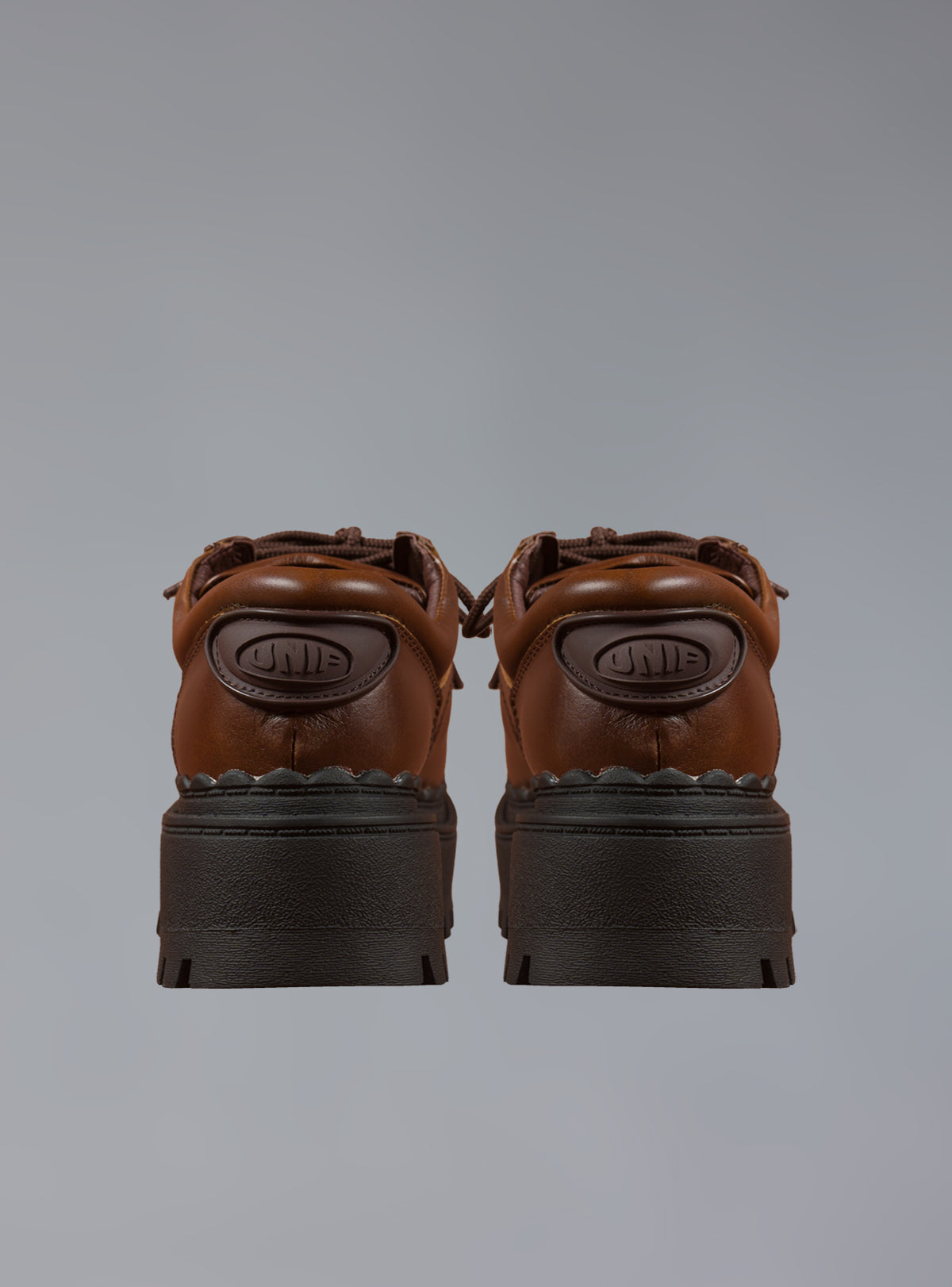 Low Top Leather Chunky Platform Boot in Brown - UNIF Shoes