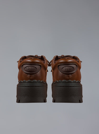 Low Top Leather Chunky Platform Boot in Brown - UNIF Shoes