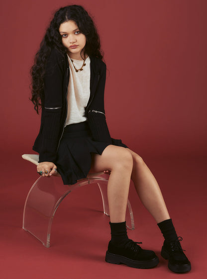 Black Suede Platform Shoe - UNIF Shoes