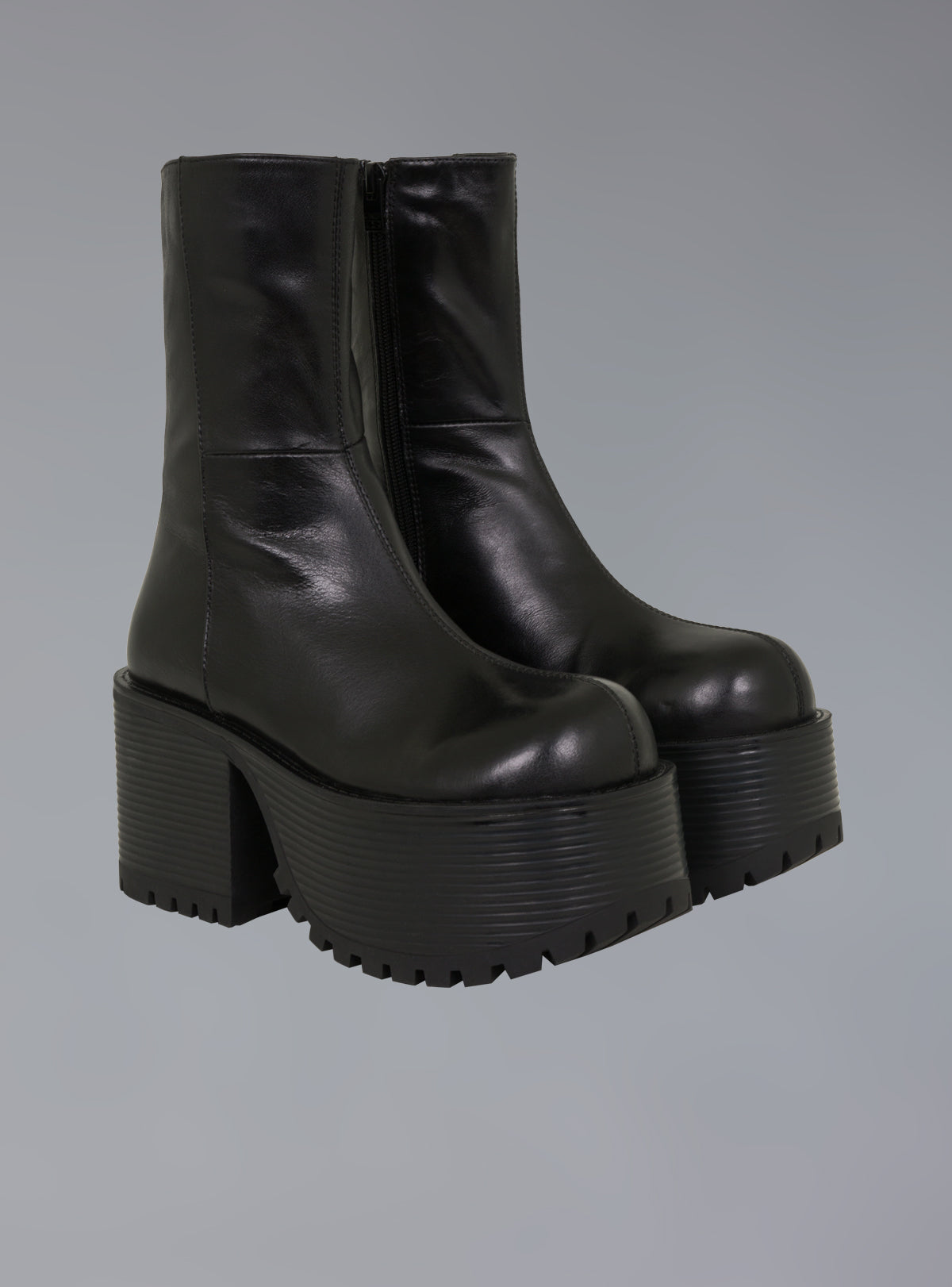 Stacked Platform Leather Boot With Heel - UNIF Shoes