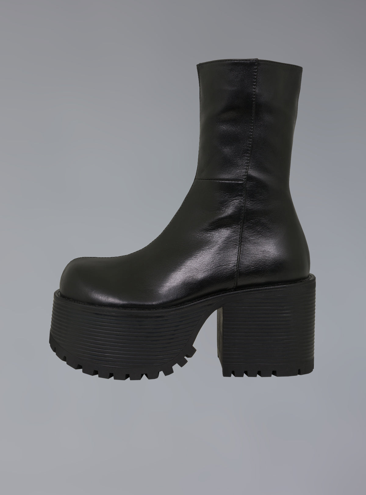 Stacked Platform Leather Boot With Heel - UNIF Shoes