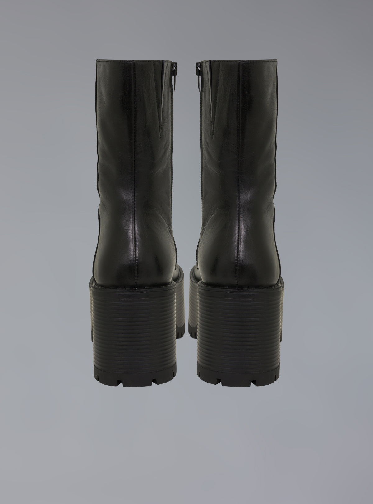 Stacked Platform Leather Boot With Heel - UNIF Shoes