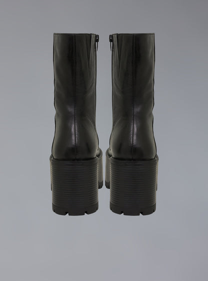 Stacked Platform Leather Boot With Heel - UNIF Shoes
