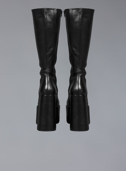 Stacked Leather Platform Boot With High Heel - UNIF Shoes