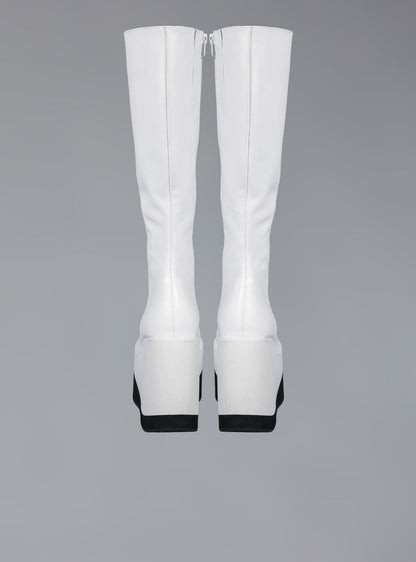 Stacked Leather Platform Knee High Boot - UNIF Shoes