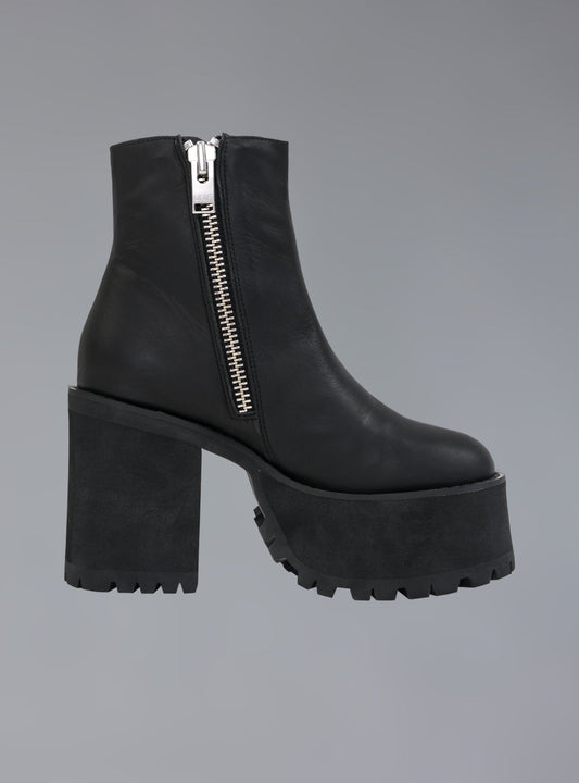 Platform Leather Ankle Boot With Heel - UNIF Shoes