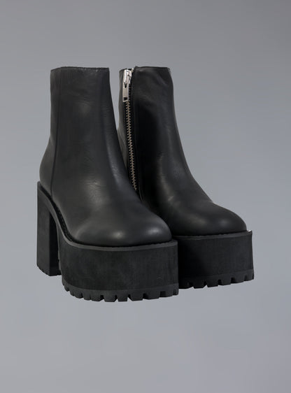 Platform Leather Ankle Boot With Heel - UNIF Shoes