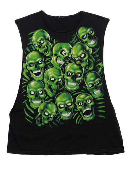 Vintage Liquid Blue Skulls Sleeveless Tee - UNIF Vintage