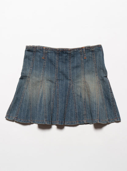 Vintage Starwear Y2K Denim Pinstriped Miniskirt - UNIF Vintage