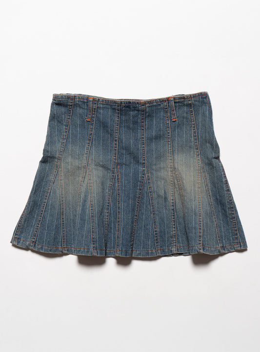 Vintage Starwear Y2K Denim Pinstriped Miniskirt - UNIF Vintage