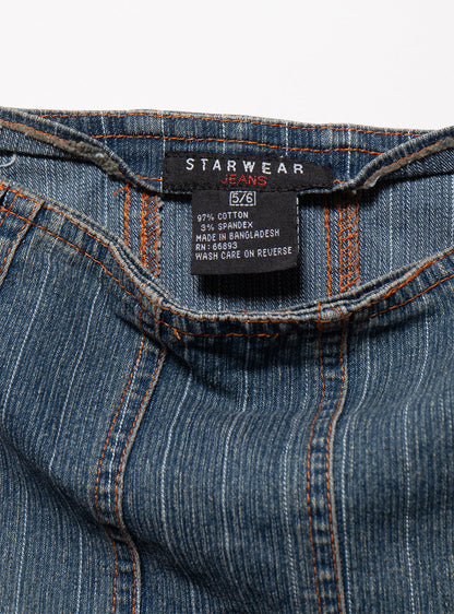 Vintage Starwear Y2K Denim Pinstriped Miniskirt - UNIF Vintage