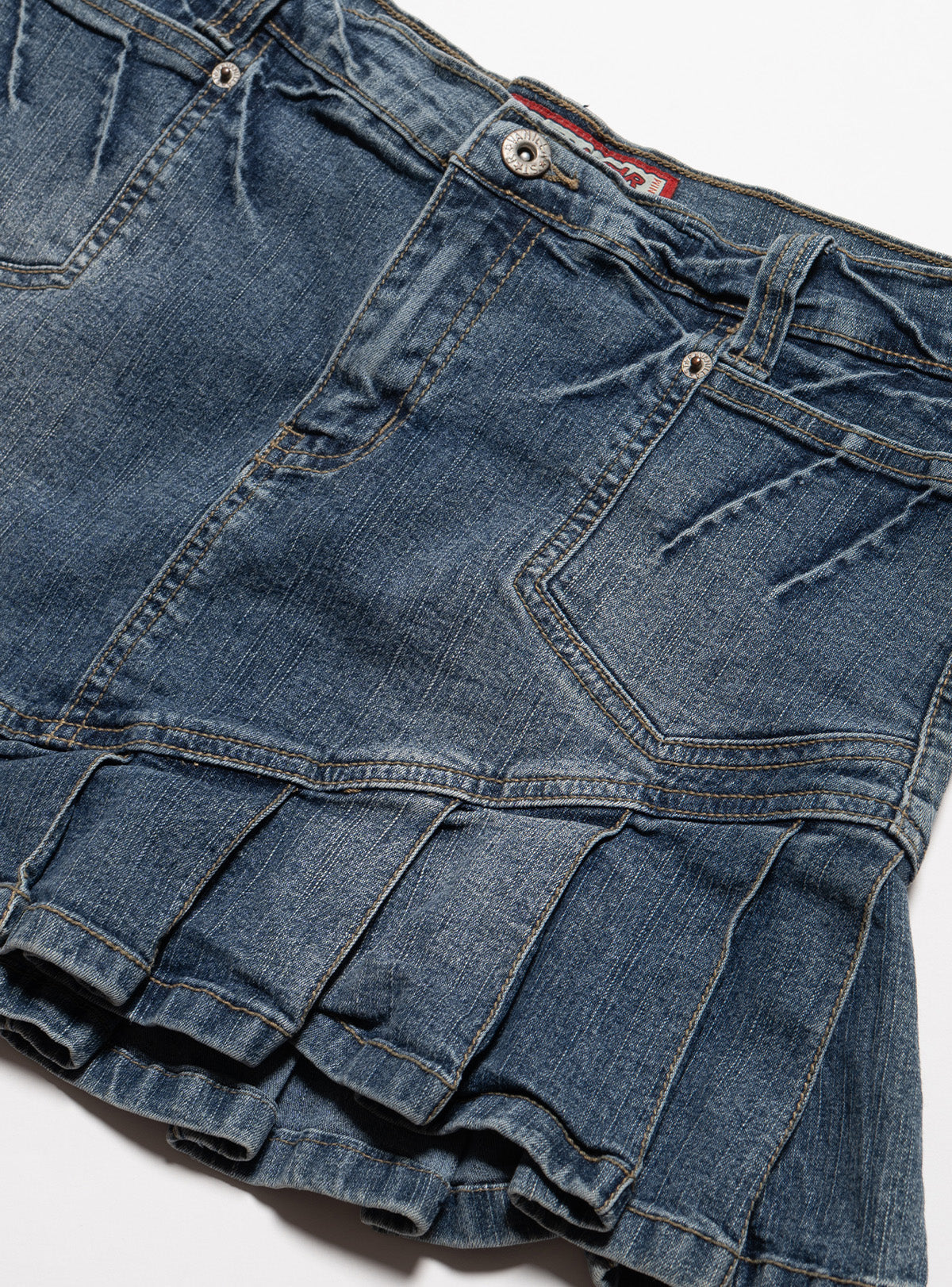 Vintage Vanilla Star Denim Pleated Mini Skirt - UNIF Vintage
