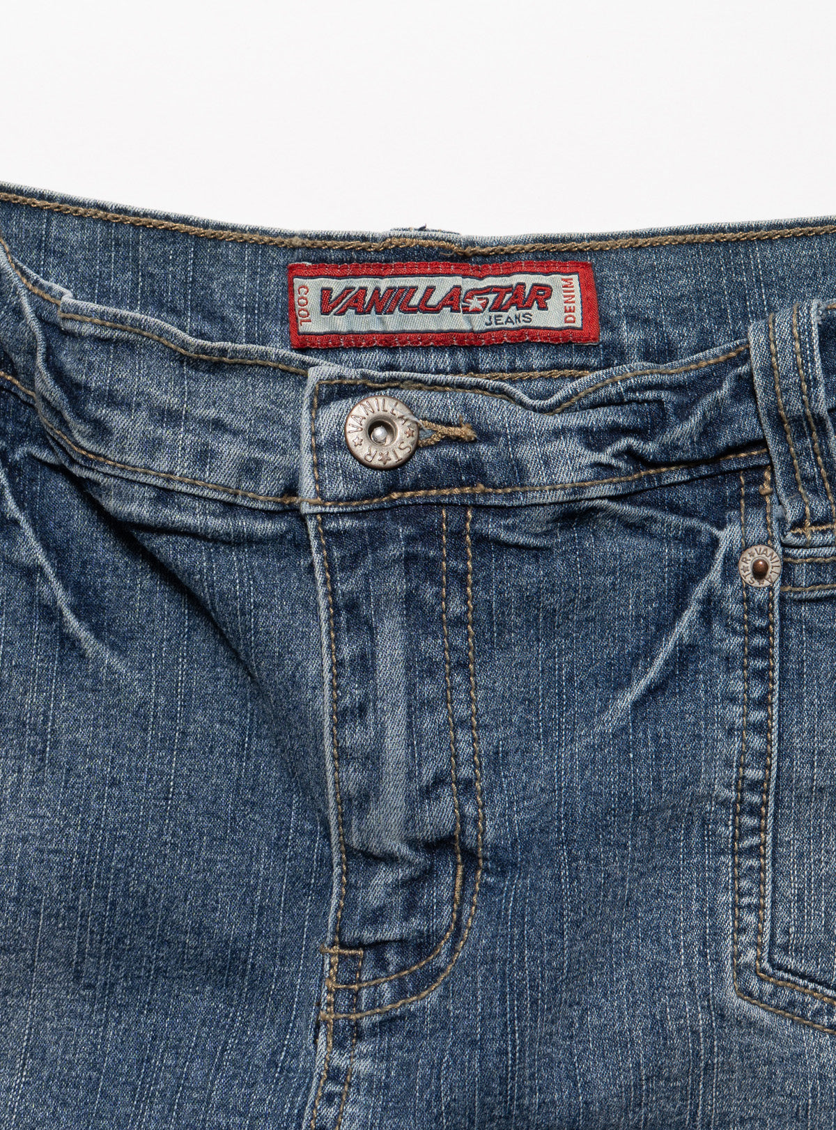 Vintage Vanilla Star Denim Pleated Mini Skirt - UNIF Vintage