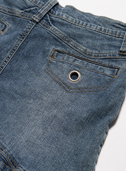 Vintage Vanilla Star Denim Pleated Mini Skirt - UNIF Vintage