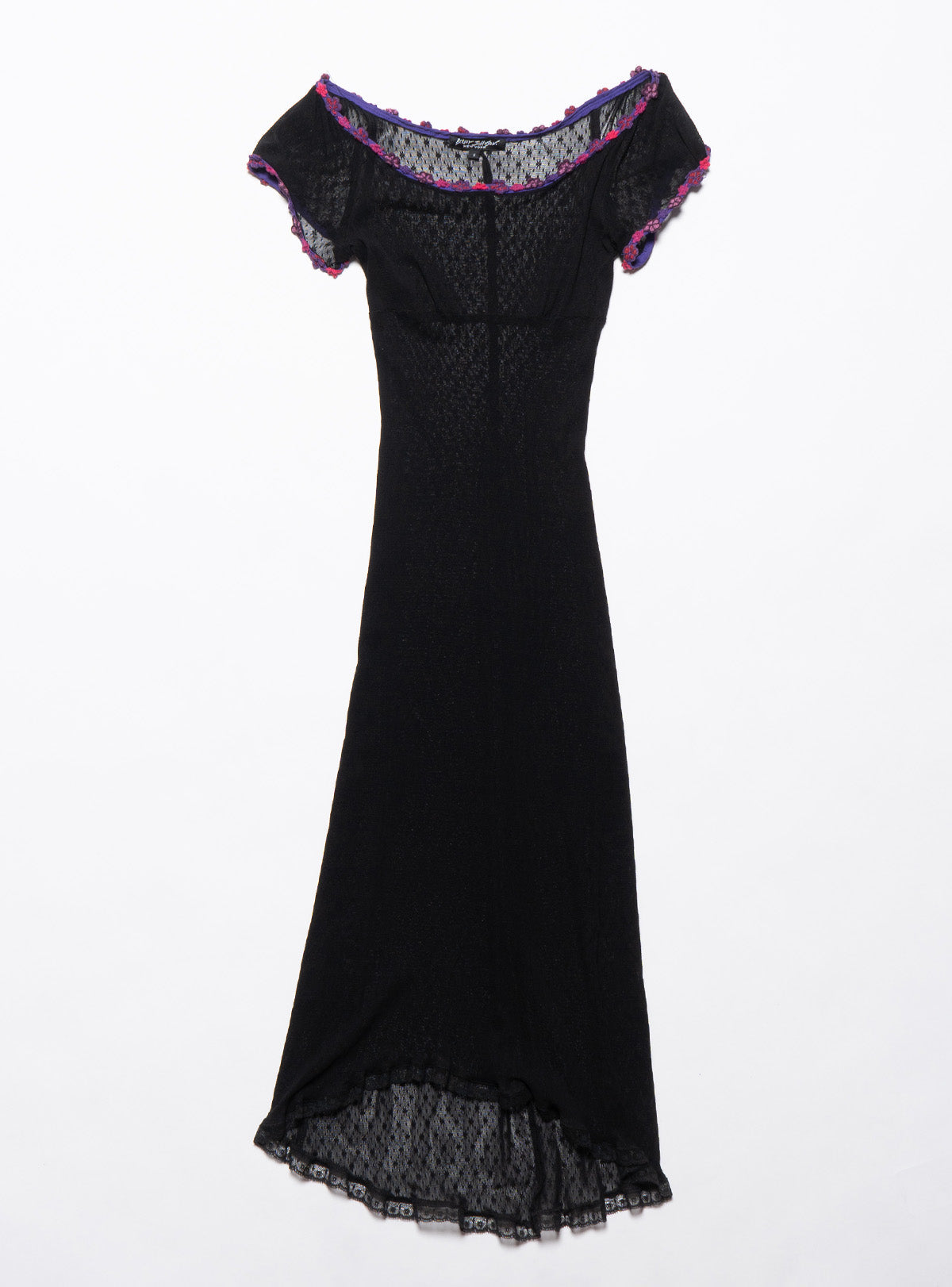 Vintage Betsy Johnson Lace Dress With Purple Trim - UNIF Vintage