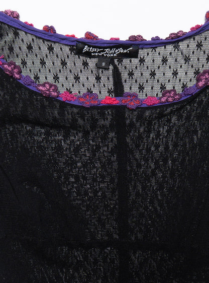 Vintage Betsy Johnson Lace Dress With Purple Trim - UNIF Vintage