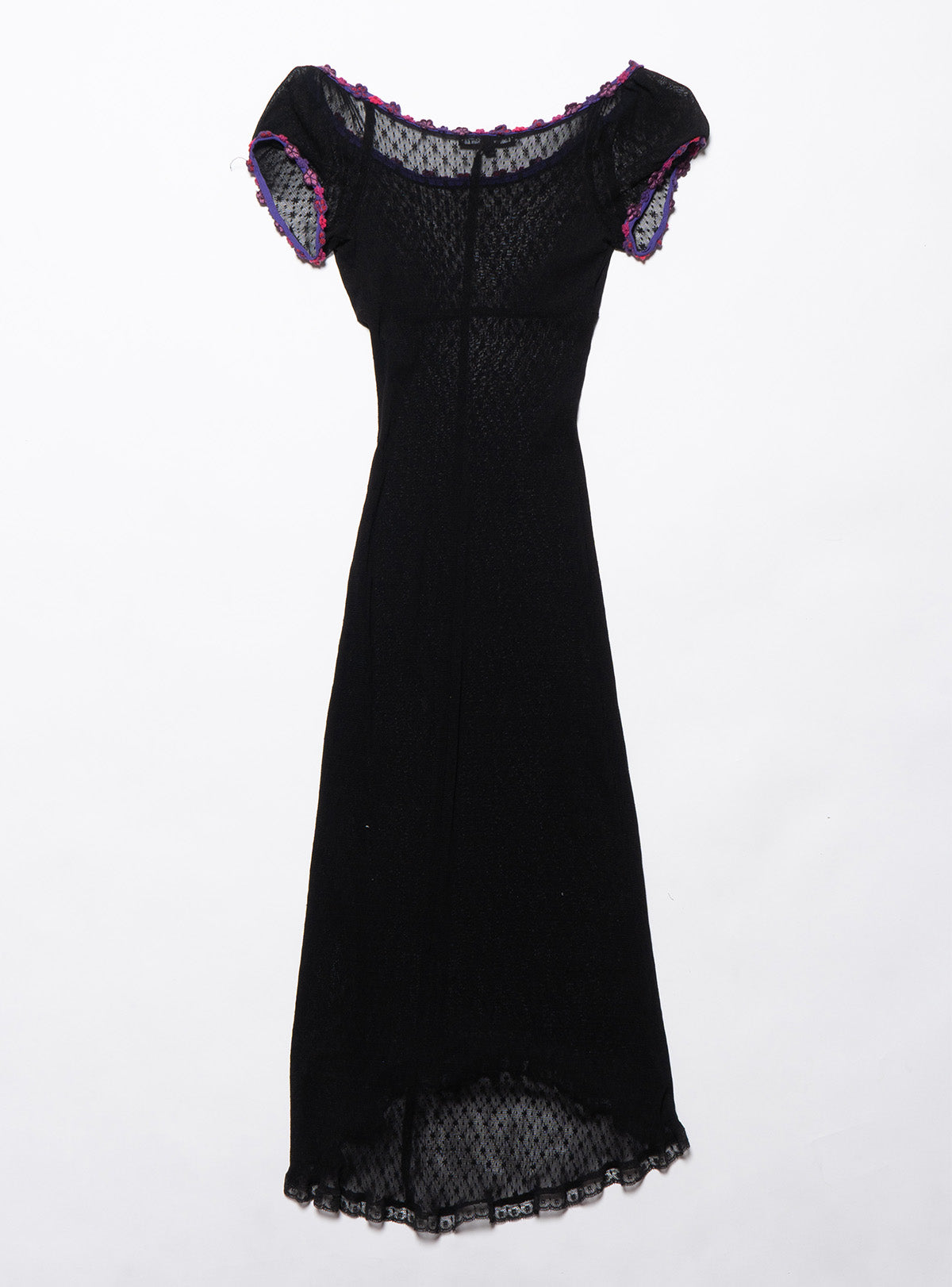 Vintage Betsy Johnson Lace Dress With Purple Trim - UNIF Vintage