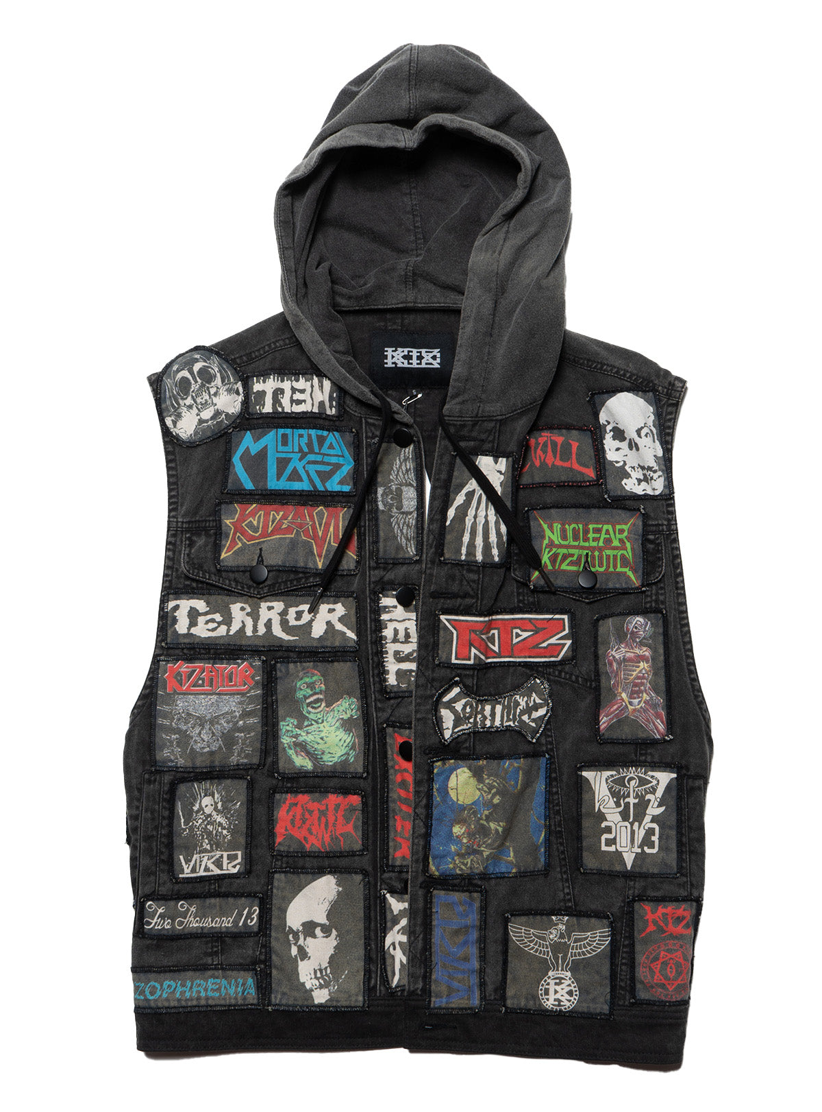 Vintage KTZ Crust Denim Vest With Hood - UNIF Vintage