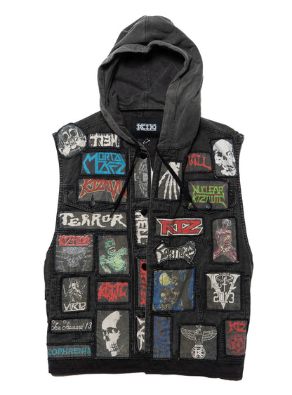 Vintage KTZ Crust Denim Vest With Hood - UNIF Vintage