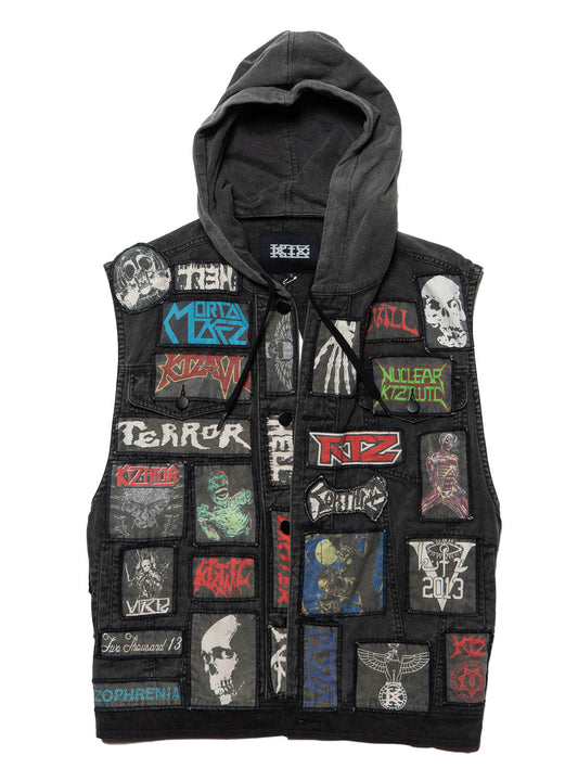 Vintage KTZ Crust Denim Vest With Hood - UNIF Vintage