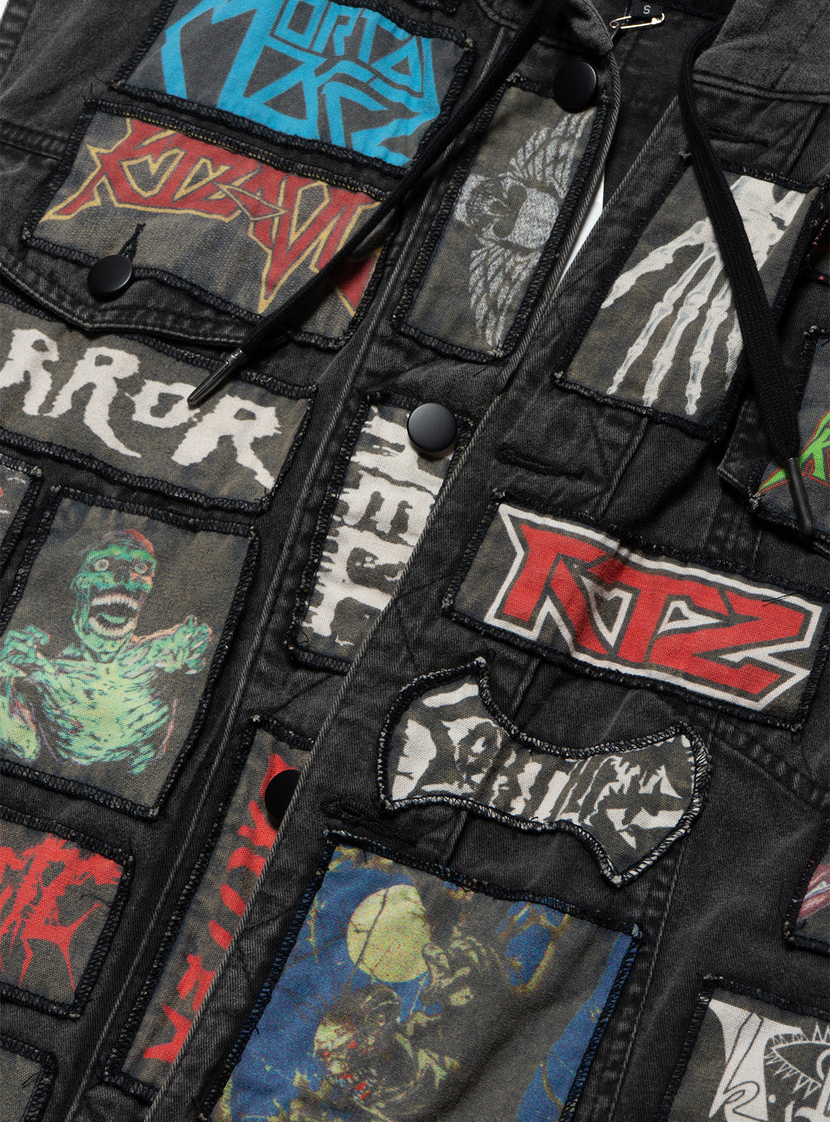 Vintage KTZ Crust Denim Vest With Hood - UNIF Vintage