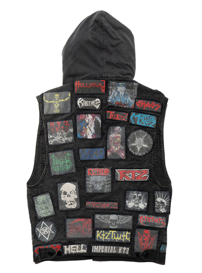 Vintage KTZ Crust Denim Vest With Hood - UNIF Vintage