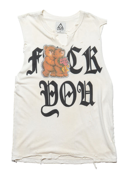 Vintage UNIF Fuck You Bears Sleeveless Tee - UNIF Vintage