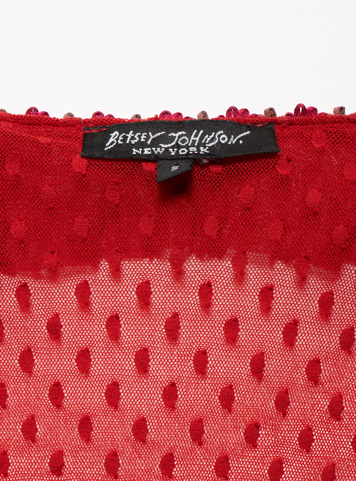 Vintage Betsy Johnson Red Mesh Scoop Neck Top - UNIF Vintage