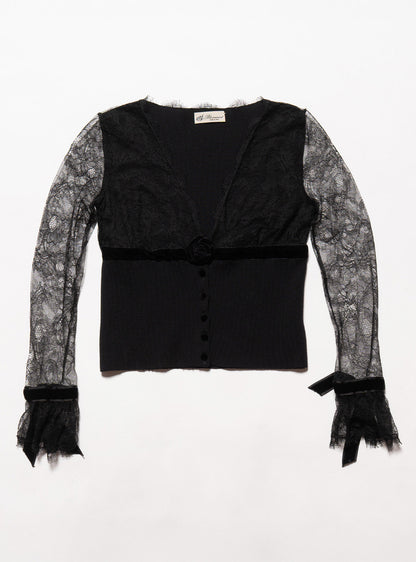 Vintage Blumarine lace Rose Sweater - UNIF Vintage