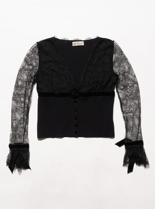 Vintage Blumarine lace Rose Sweater - UNIF Vintage
