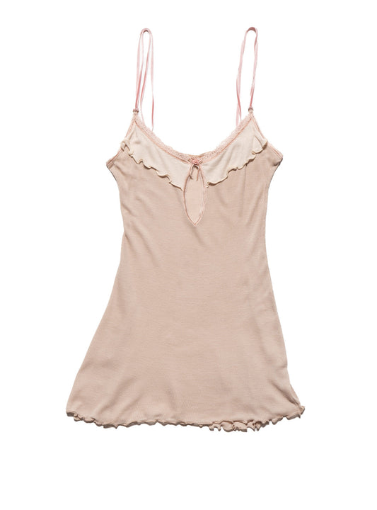 Vintage Delicate Dusty Beige/Pink Rose Tank - UNIF Vintage