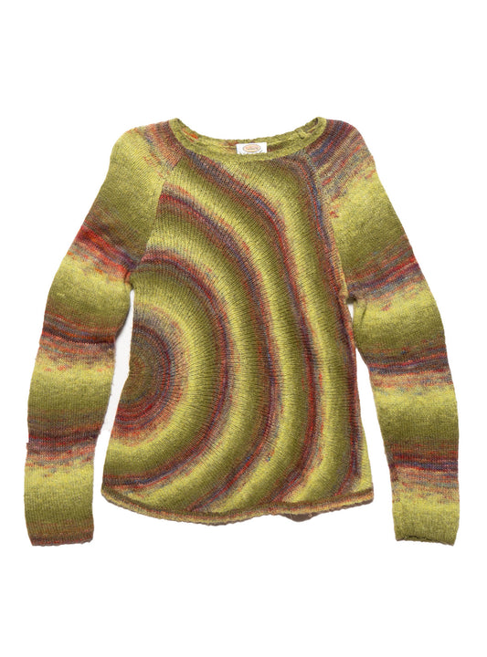 Vintage Talbots Petites Green Multi-colored Swirling Stripes Sweater - UNIF Vintage