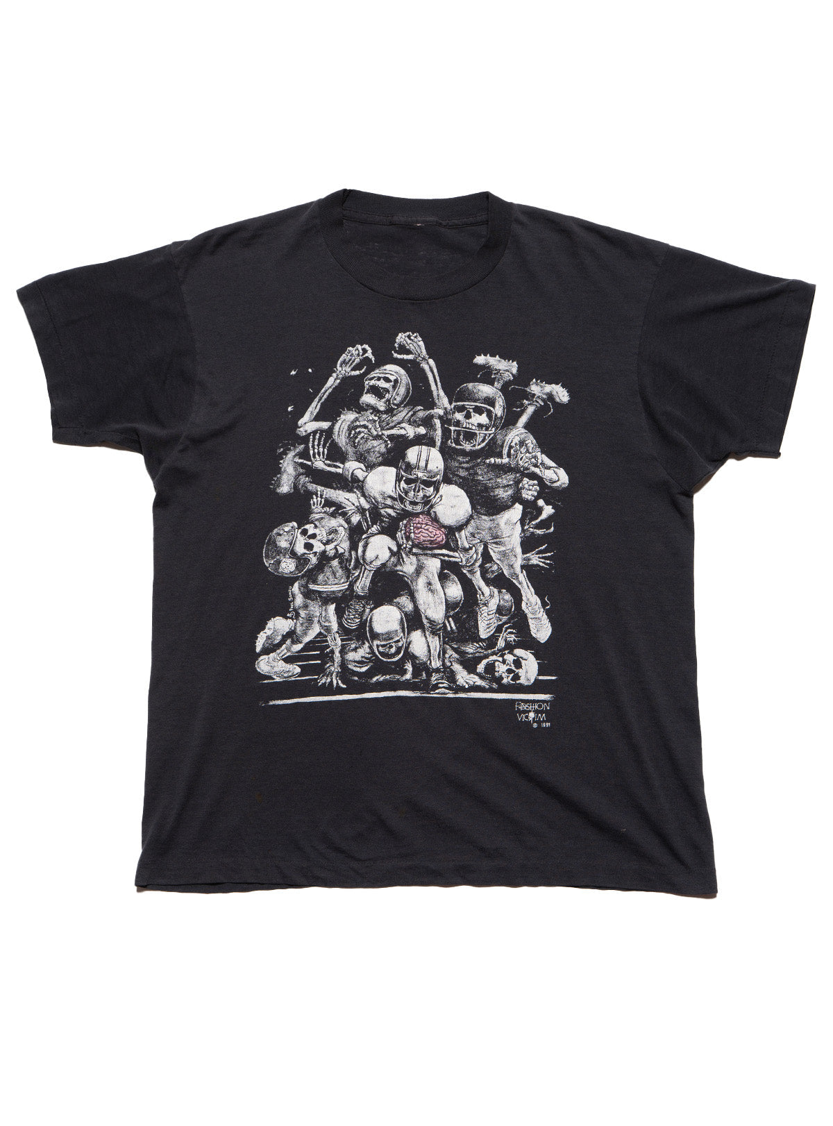 Vintage Fashion Victim Skeleton Football Tee - UNIF Vintage