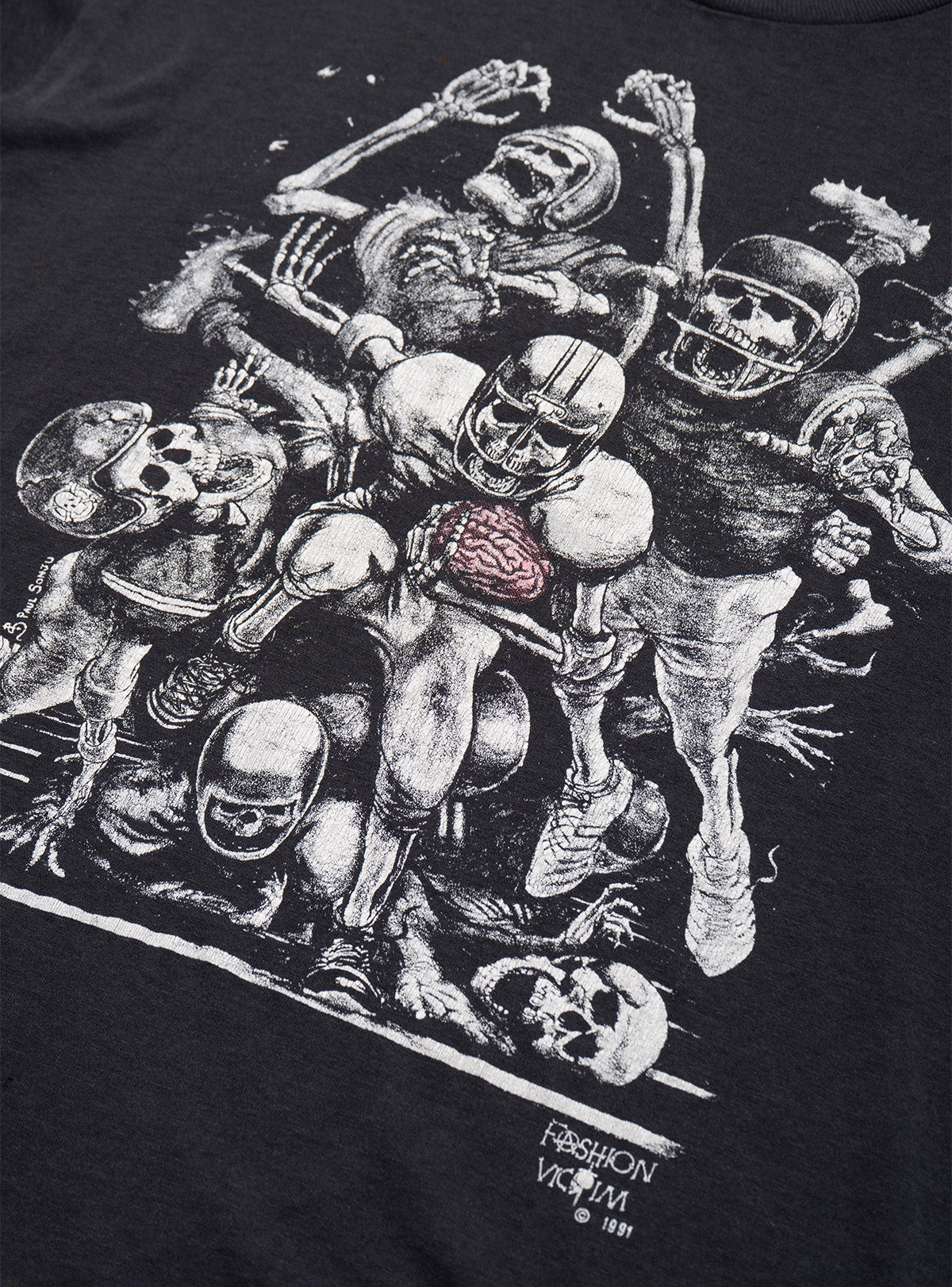 Vintage Fashion Victim Skeleton Football Tee - UNIF Vintage